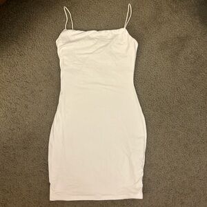 BodyCon White Spaghetti Strap Dress
